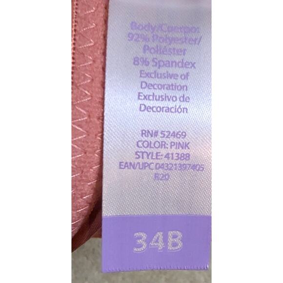Secret Treasures Push up 34 B 34B Bra Pink Underwire New Tags Smooth‎ Padded - Picture 4 of 5